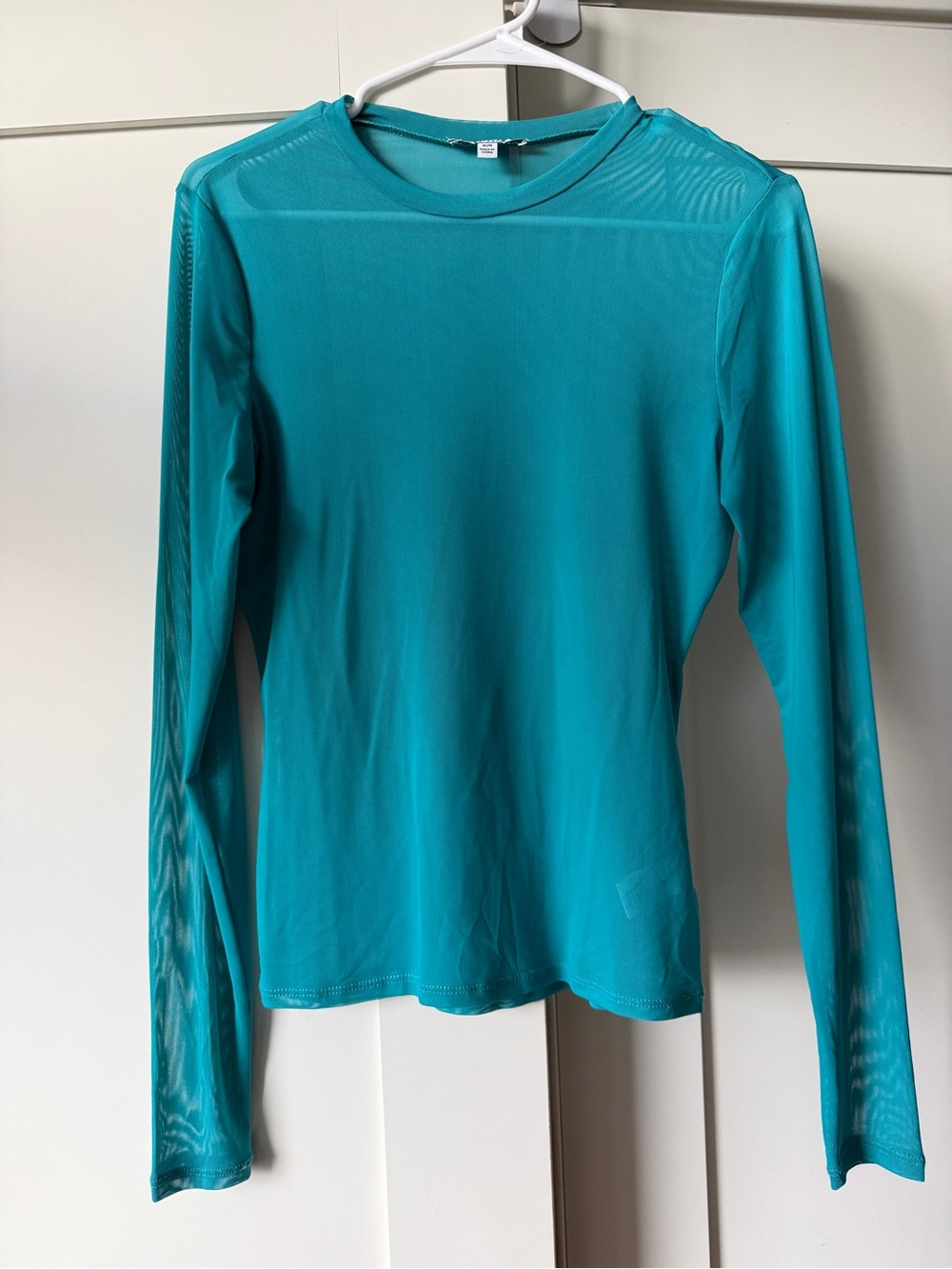 Sheer Mesh Long Sleeve Top, Size M by AFRM